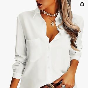 Classic White Long Sleeve Button Down Shirt